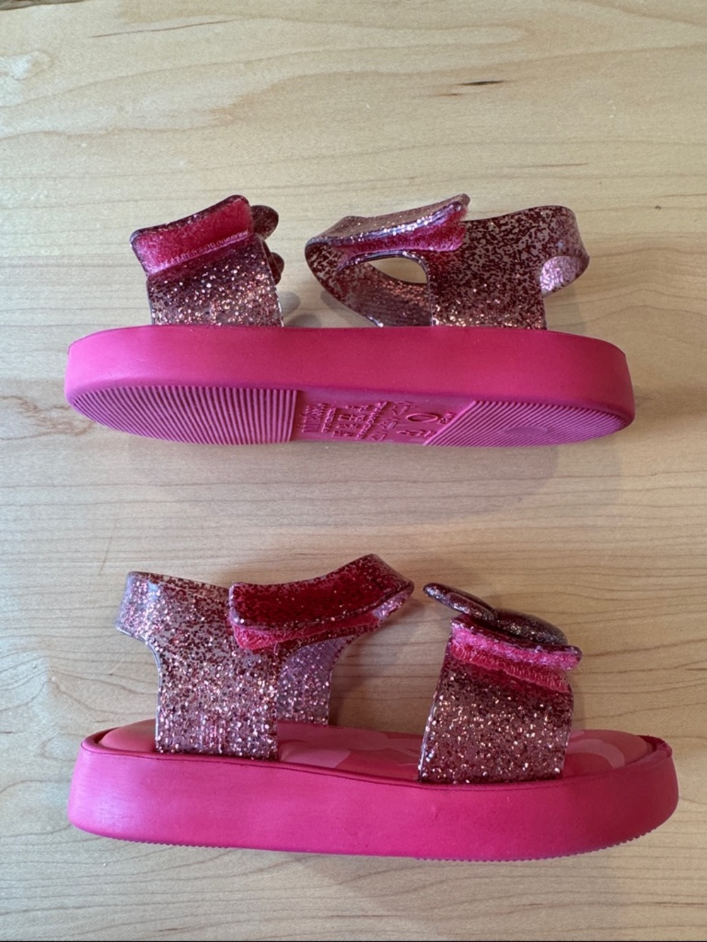 Mini Melissa x Disney Pink Sparkle Mickey Mouse Jelly Sandal in Toddler size 8 💖 - Picture 4 of 6